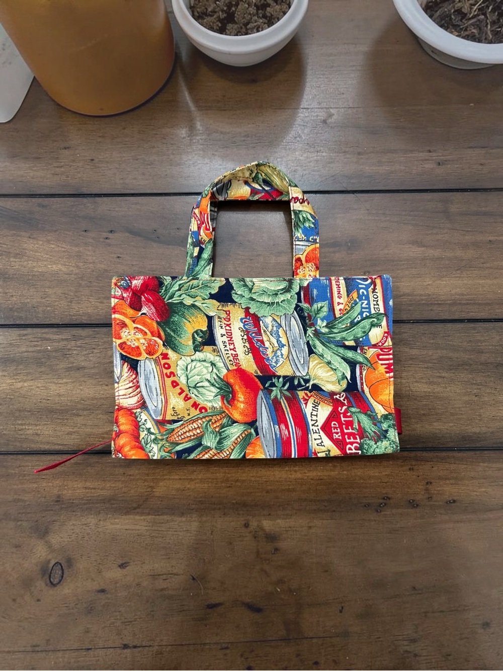 Handmade Garden Harvest Print Small Journal/Book Cover Bag - Multicolor